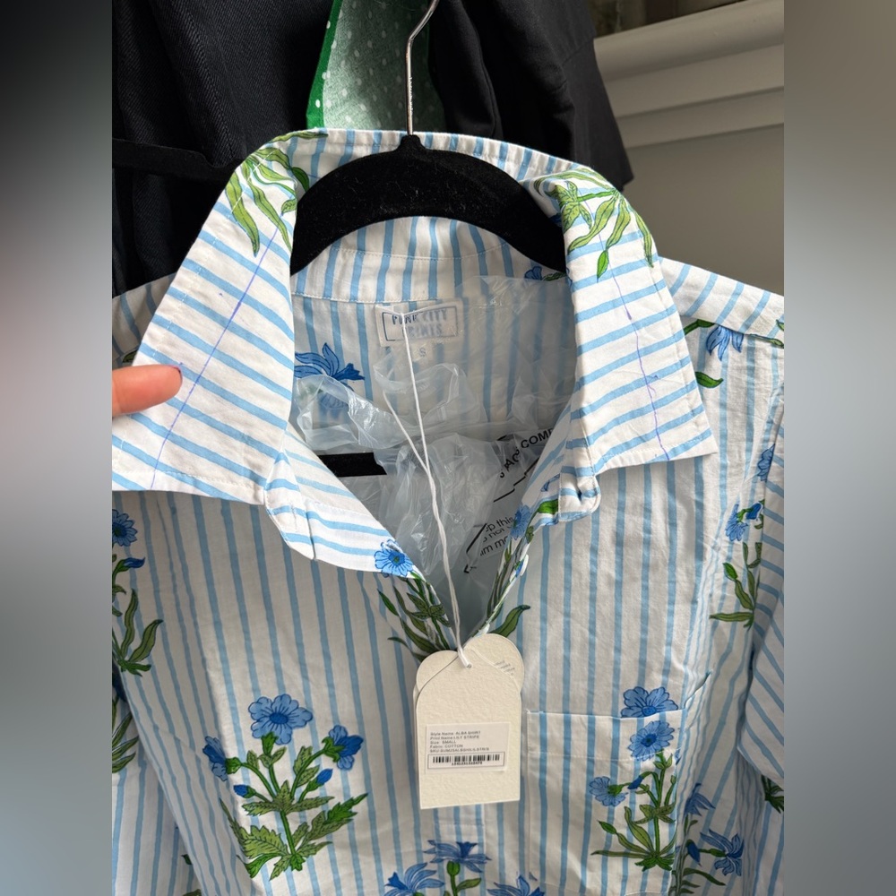 Pink City Prints Lily Stripe Alba Shirt - Small - Picture 7 of 9